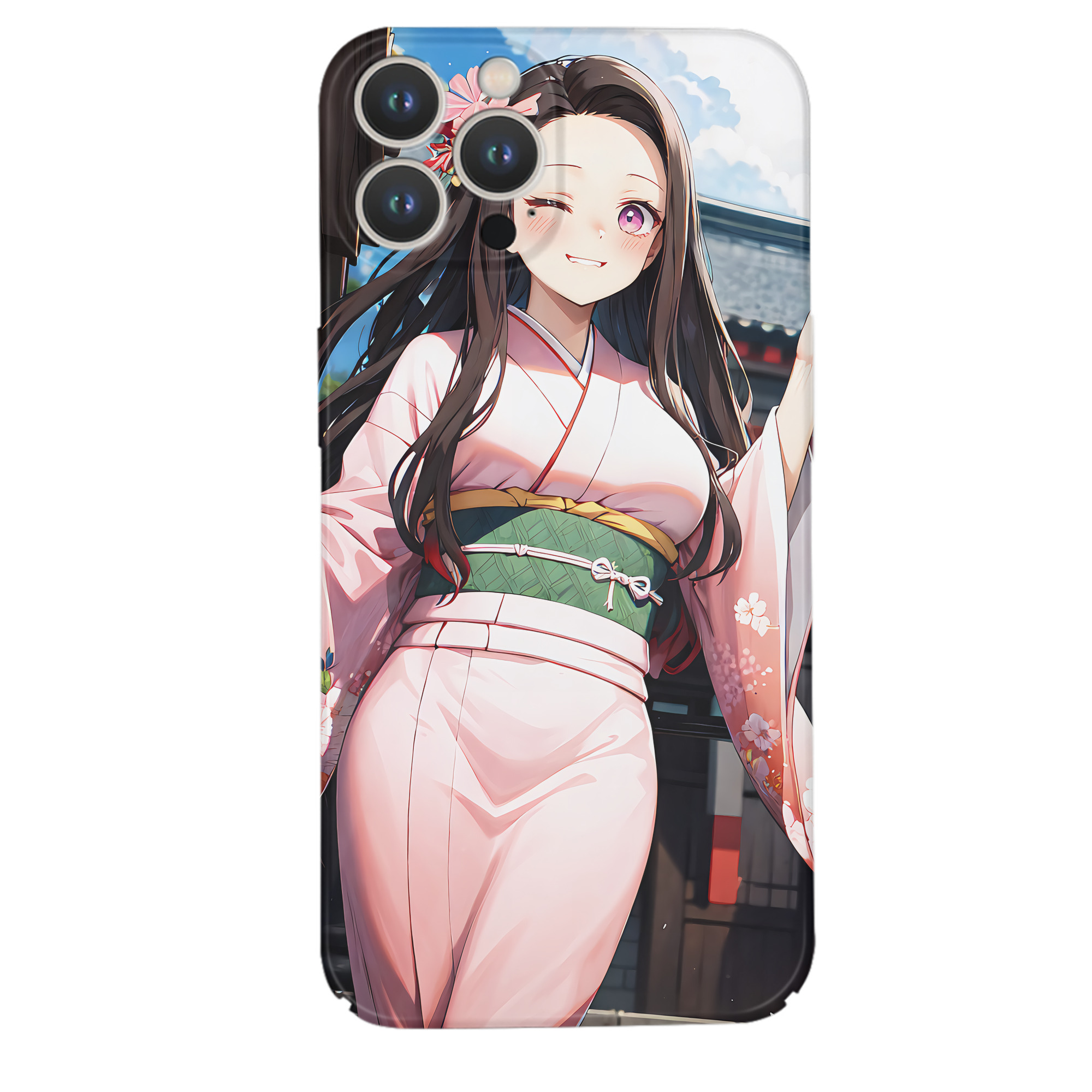 （画像用） 鬼滅の刃（きめつのやいば）竈門 禰󠄀豆子／かまど ねずこ Kamado Nezuko 【iPhone 14シリーズ対応】ハードケース